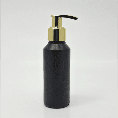 100ml Black HDPE Bottle - Gold Pump