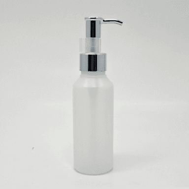 100ml Clear HDPE Bottle - Silver Long Neck Pump