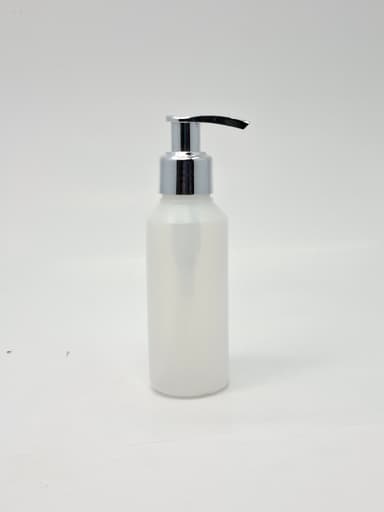 100ml Clear HDPE Bottle - Silver Pump