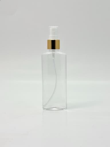 100ml Ovel Bottle White - Gold Spray