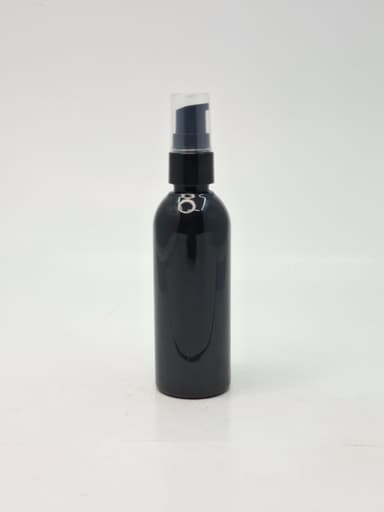100ml Round Neck Bottle Black - Black Pump