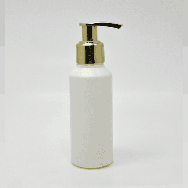 100ml White HDPE Bottle - Gold Pump