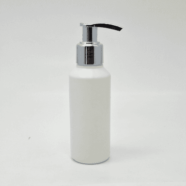 100ml White HDPE Bottle - Silver Pump