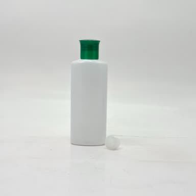 100ml Oval Bottle White - Oil Lid Green