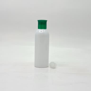 100ml Round Nack Bottle White  - Oil Lid Green  