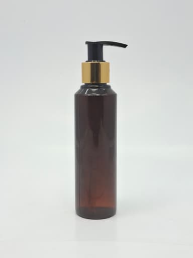 150ml Amber Bottle - Gold / Black Pump