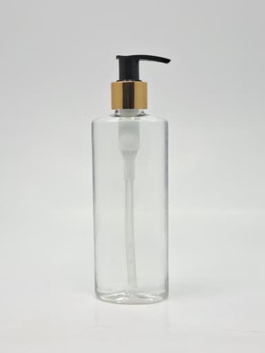 200ml Oval Bottle - Gold / Black Pump