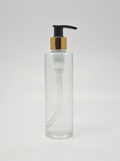 200ml Round Bottle - Gold / Black Pump
