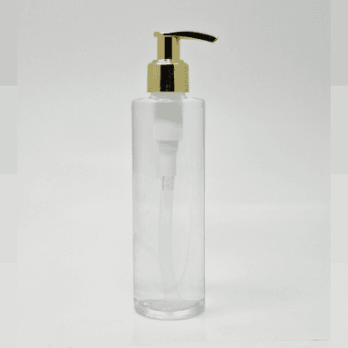 200ml Round Bottle - Gold Pump