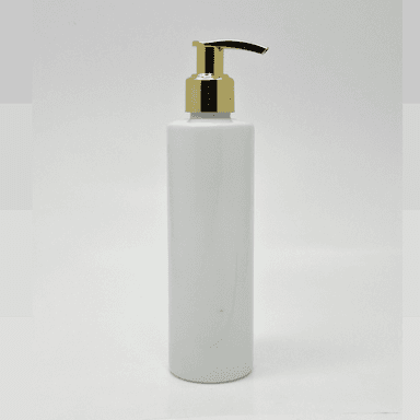 200ml White Bottle - Gold Pump