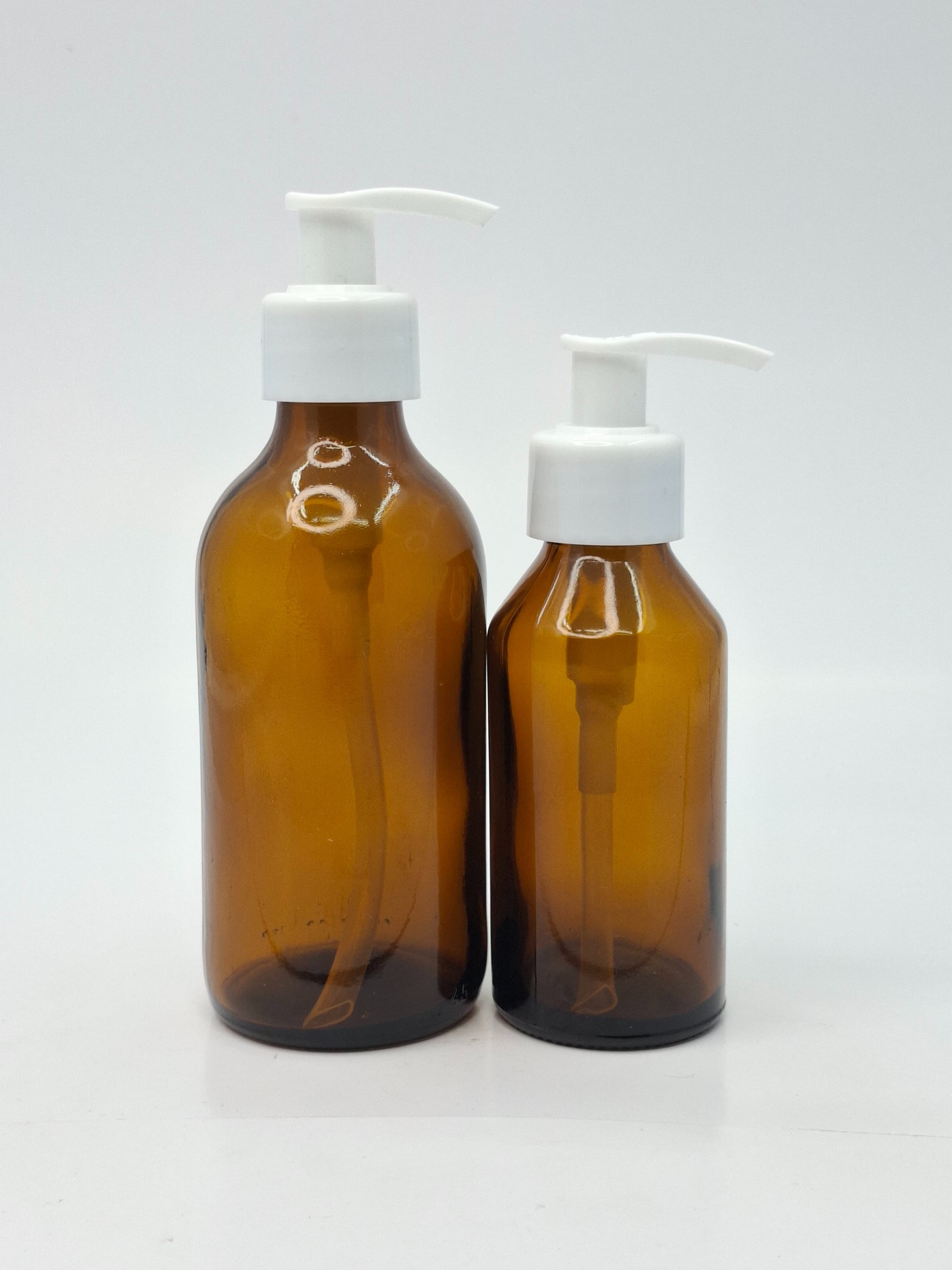 Main image of Amber Glass Round Bottle - Black Pump