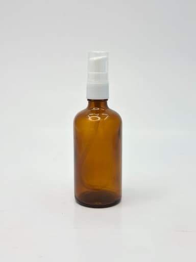 100ml Amber Glass Bottle - White Pump