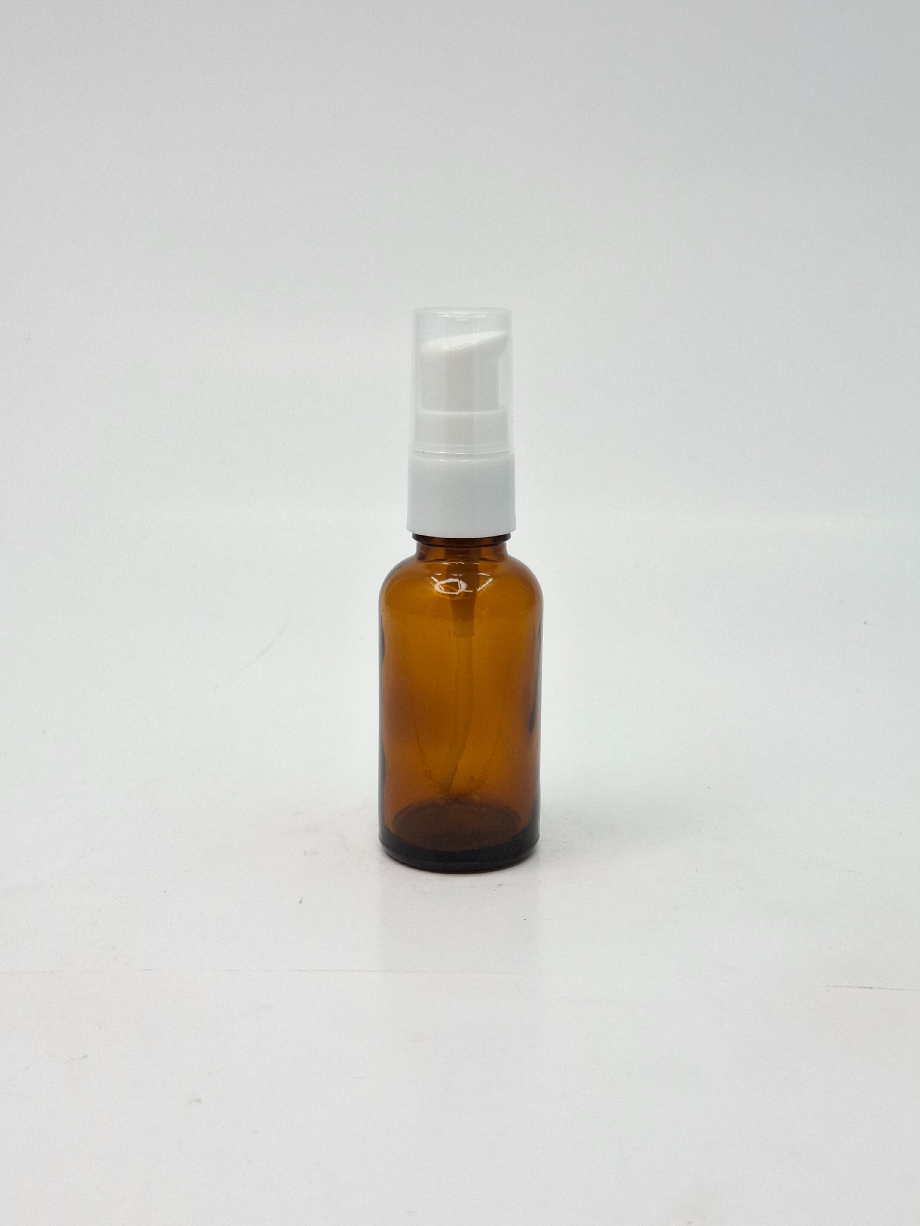 Main image of 30ml Amber Glass Bottle - White 
