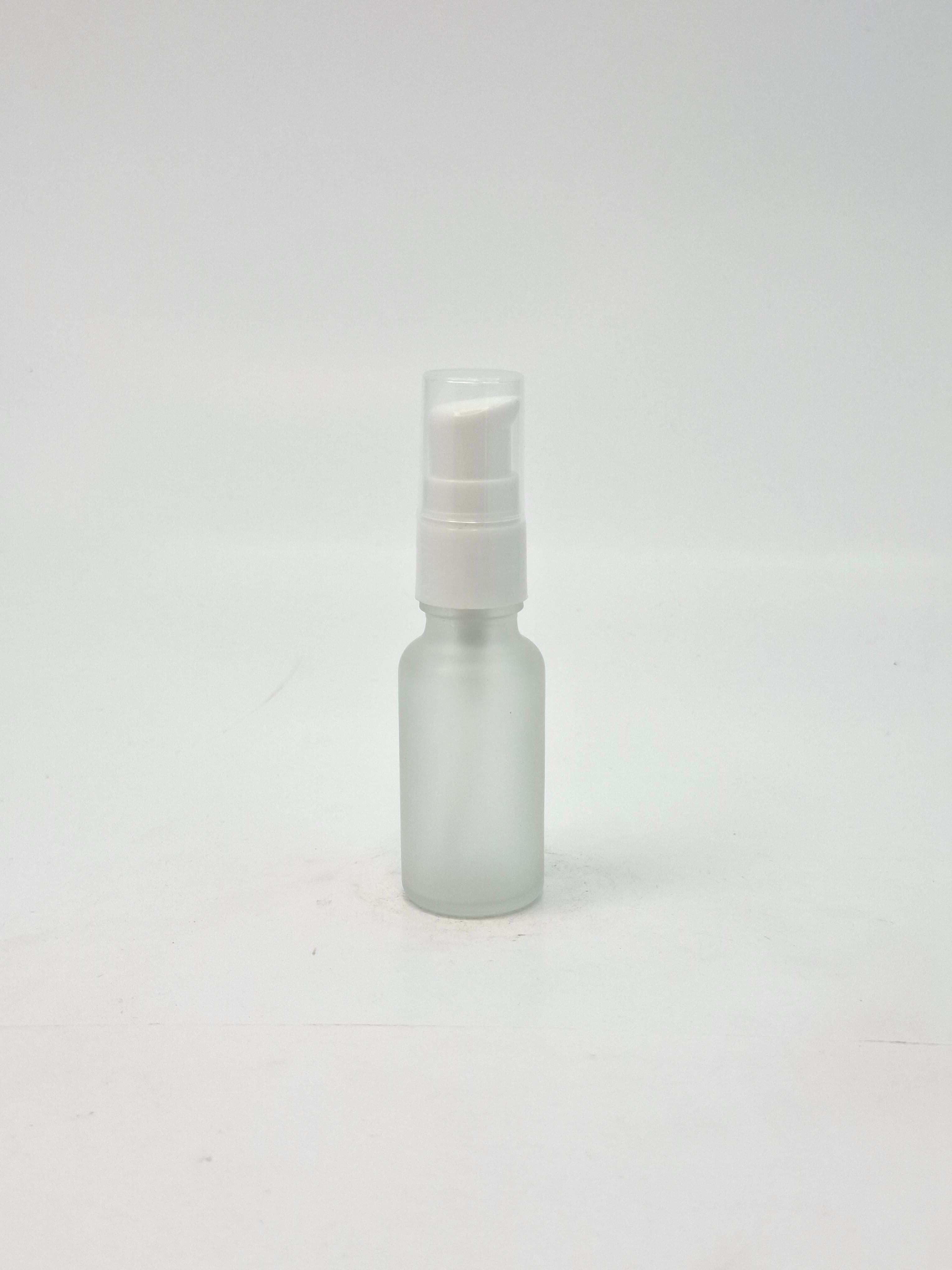 Main image of 10ml Frosted Glass Serum Bottle - White Pump