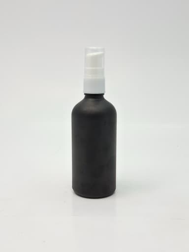 100ml Black Glass Bottle - White Pump 
