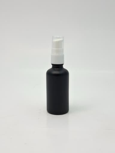 50ml Black Glass Bottle - White Pump 