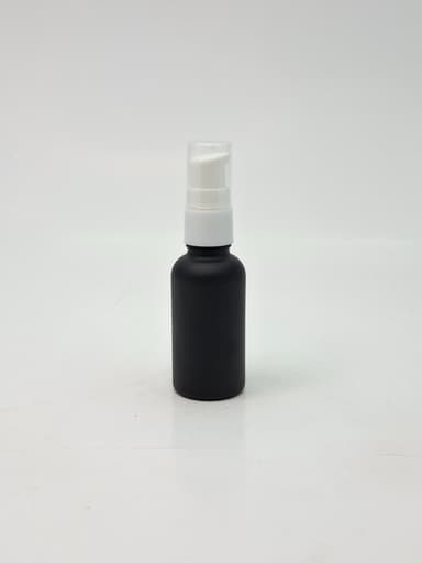 30ml Black Glass Bottle - White Pump