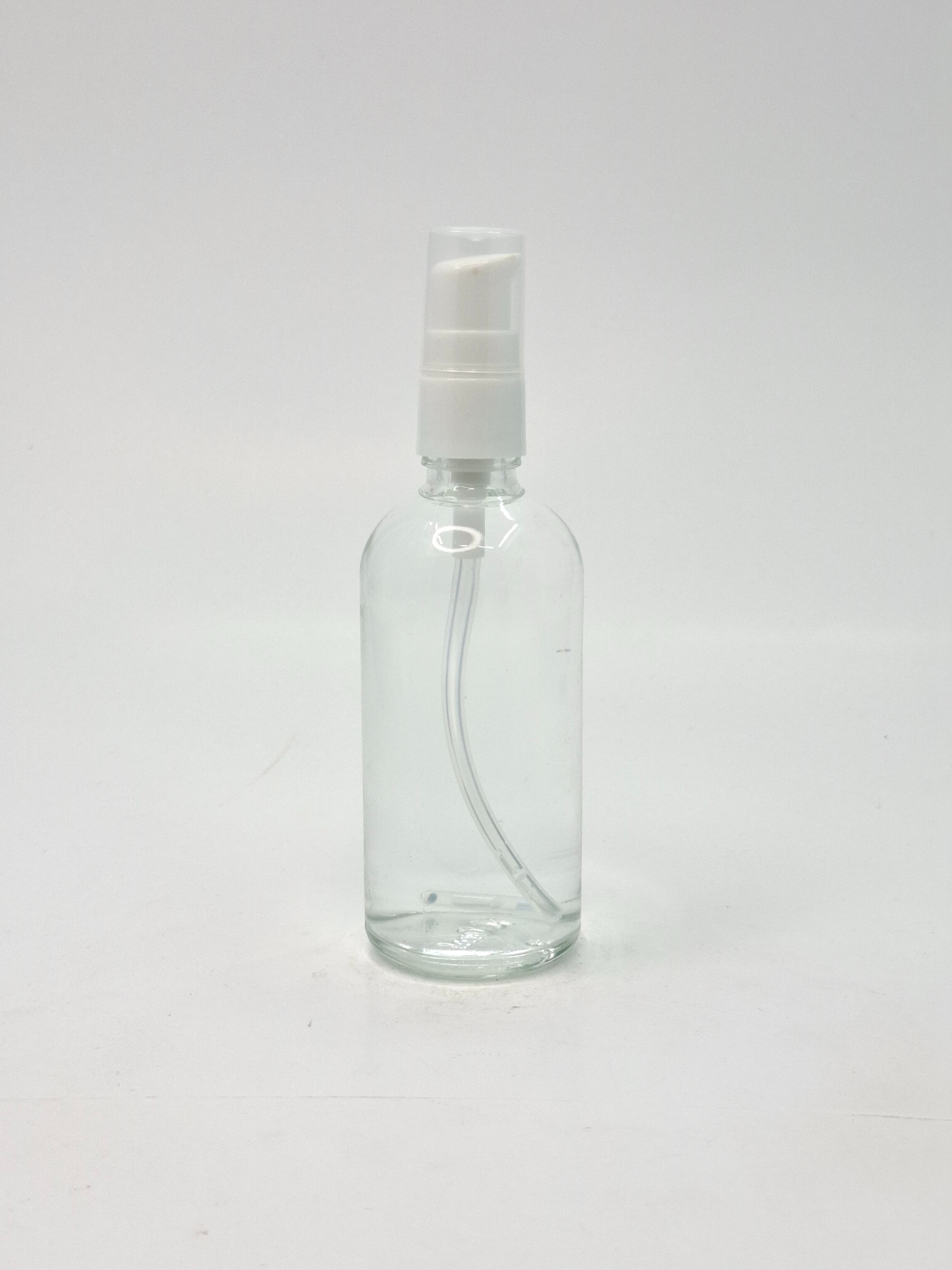 Main image of 100ml Clear Glass Bottle - White Pump