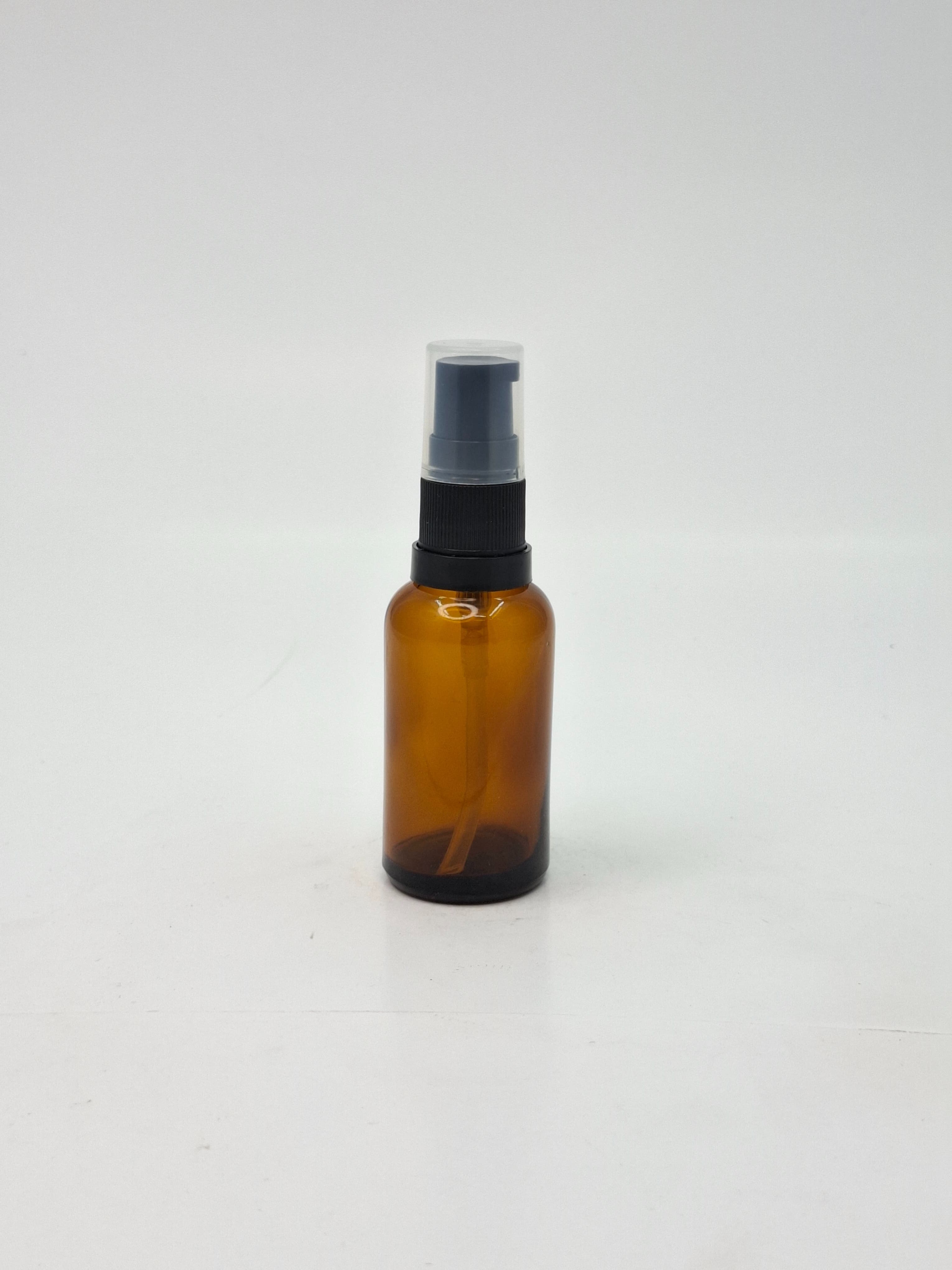 Main image of 30ml Amber Glass Bottle - Black Pump 