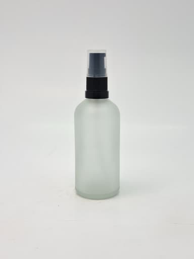 100ml Frosted Glass Bottle - Black Pump