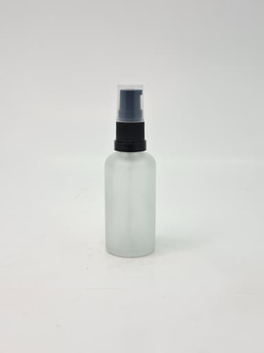 50ml Frosted Glass Bottle - Black Pump