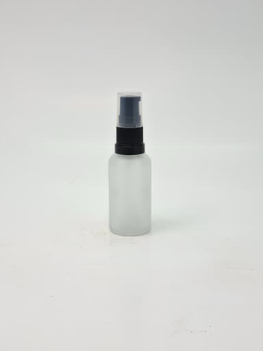 30ml Frosted Glass Bottle - Black Pump