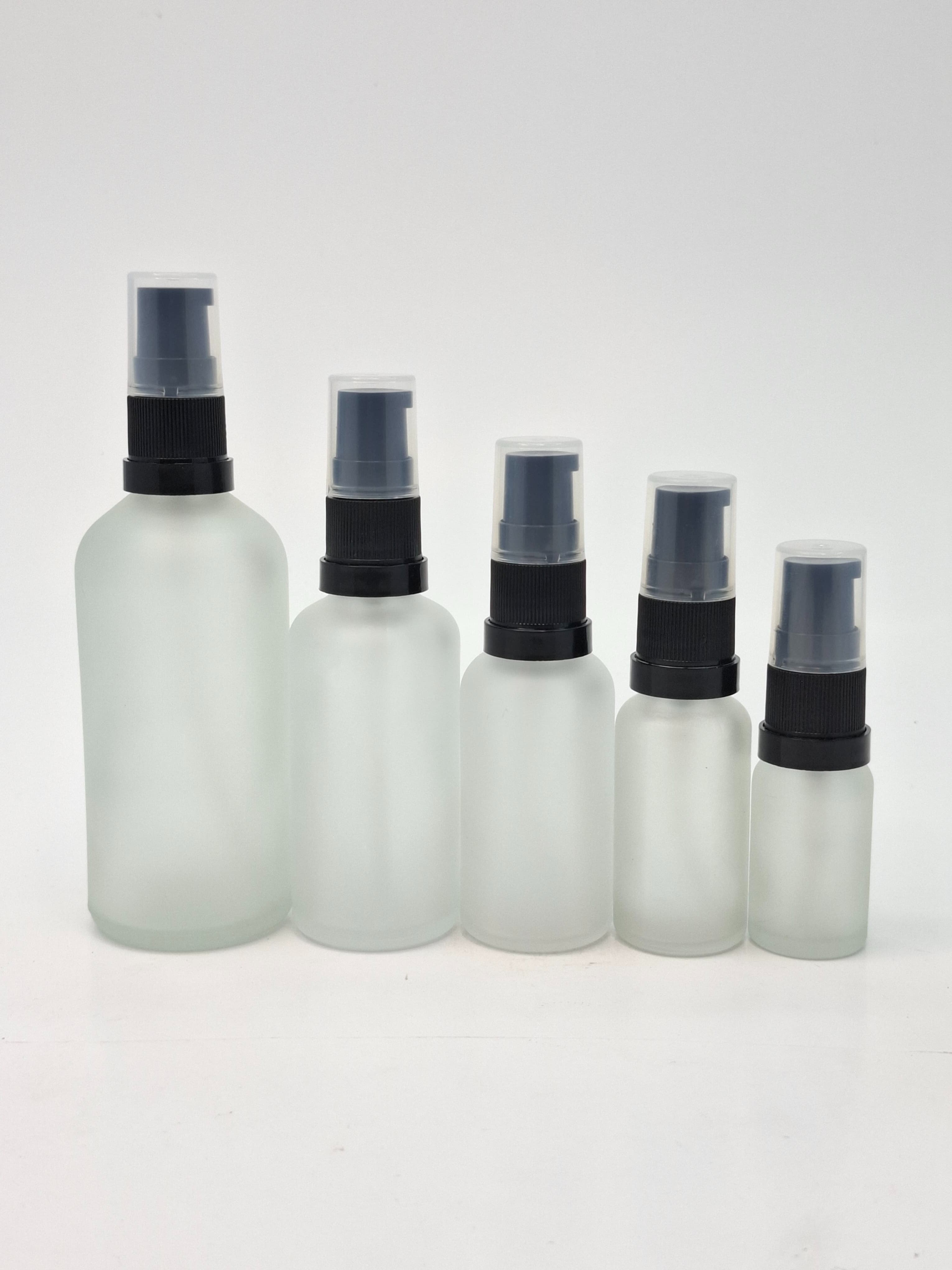 Thumbnail 2 of 50ml Frosted Glass Bottle - Black Pump