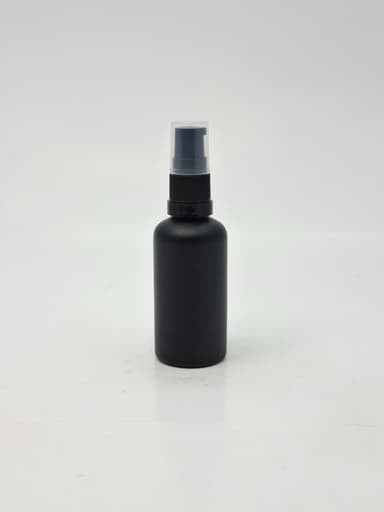 50ml Frosted Glass Bottle - Black Pump