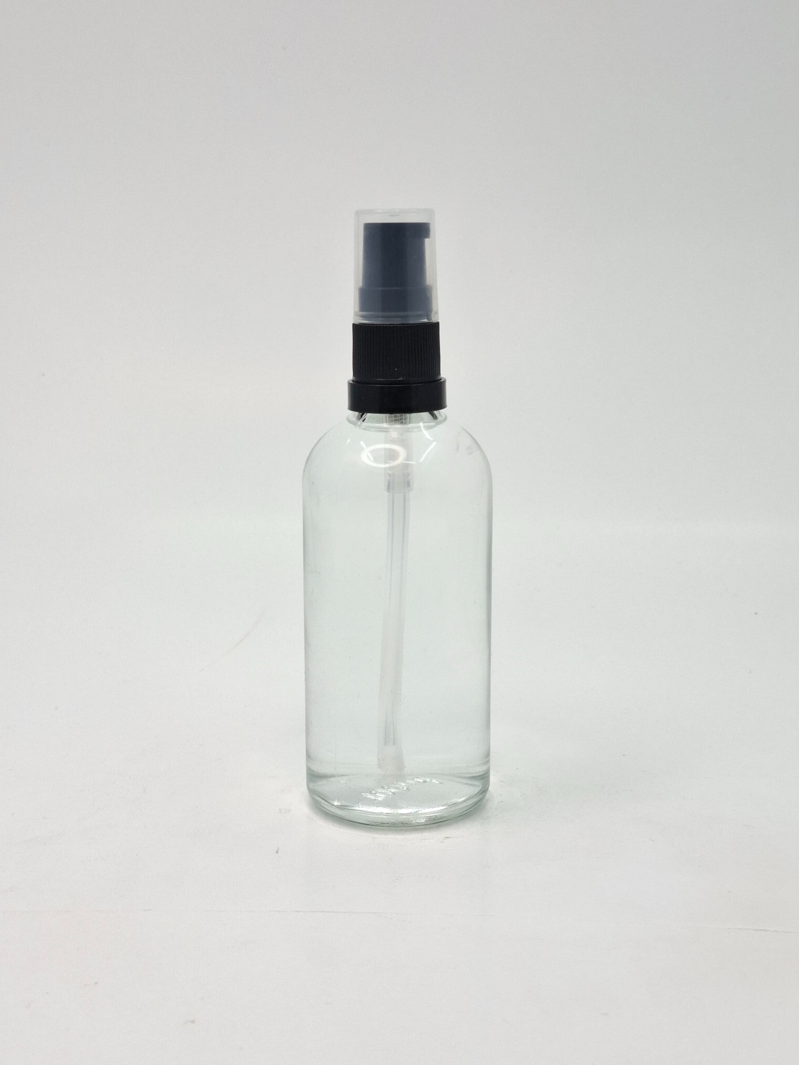 Main image of 100ml Clear Glass Bottle - Black Pump