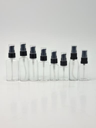 30ml-50ml Clear Bottle - Cream Pump Black