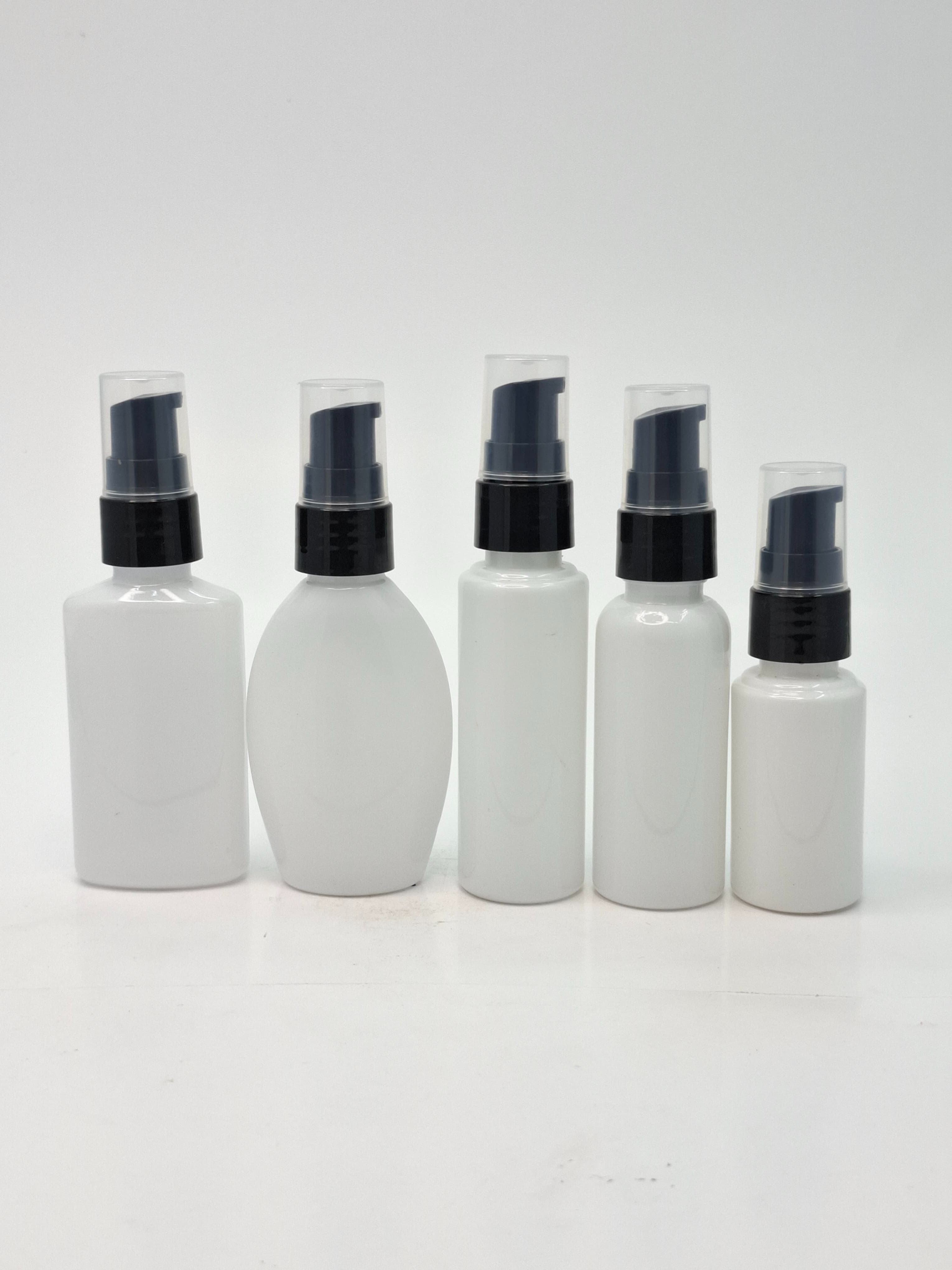 Main image of 30ml-50ml White Bottle - Cream Pump Black