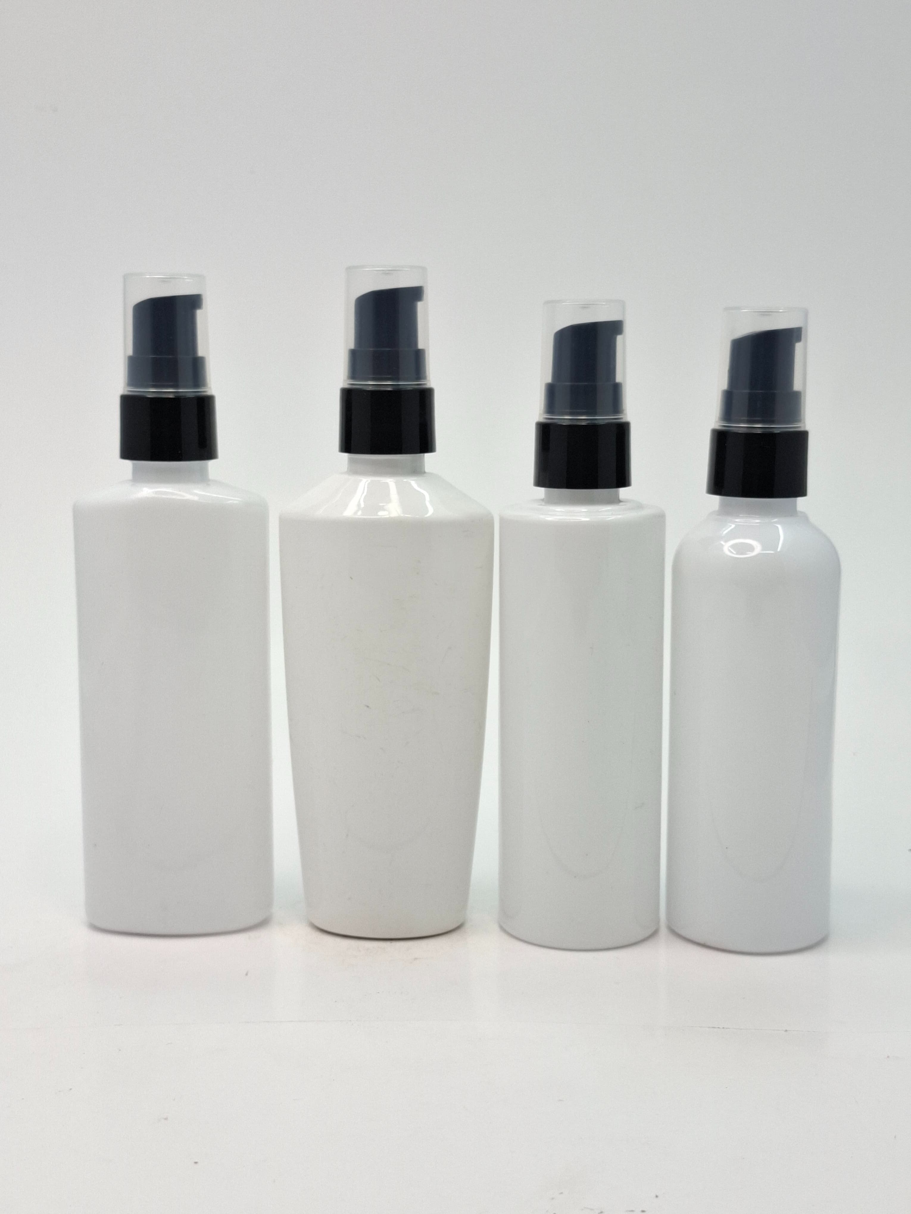 Main image of 100ml Milk White Bottle - Cream Pump Black