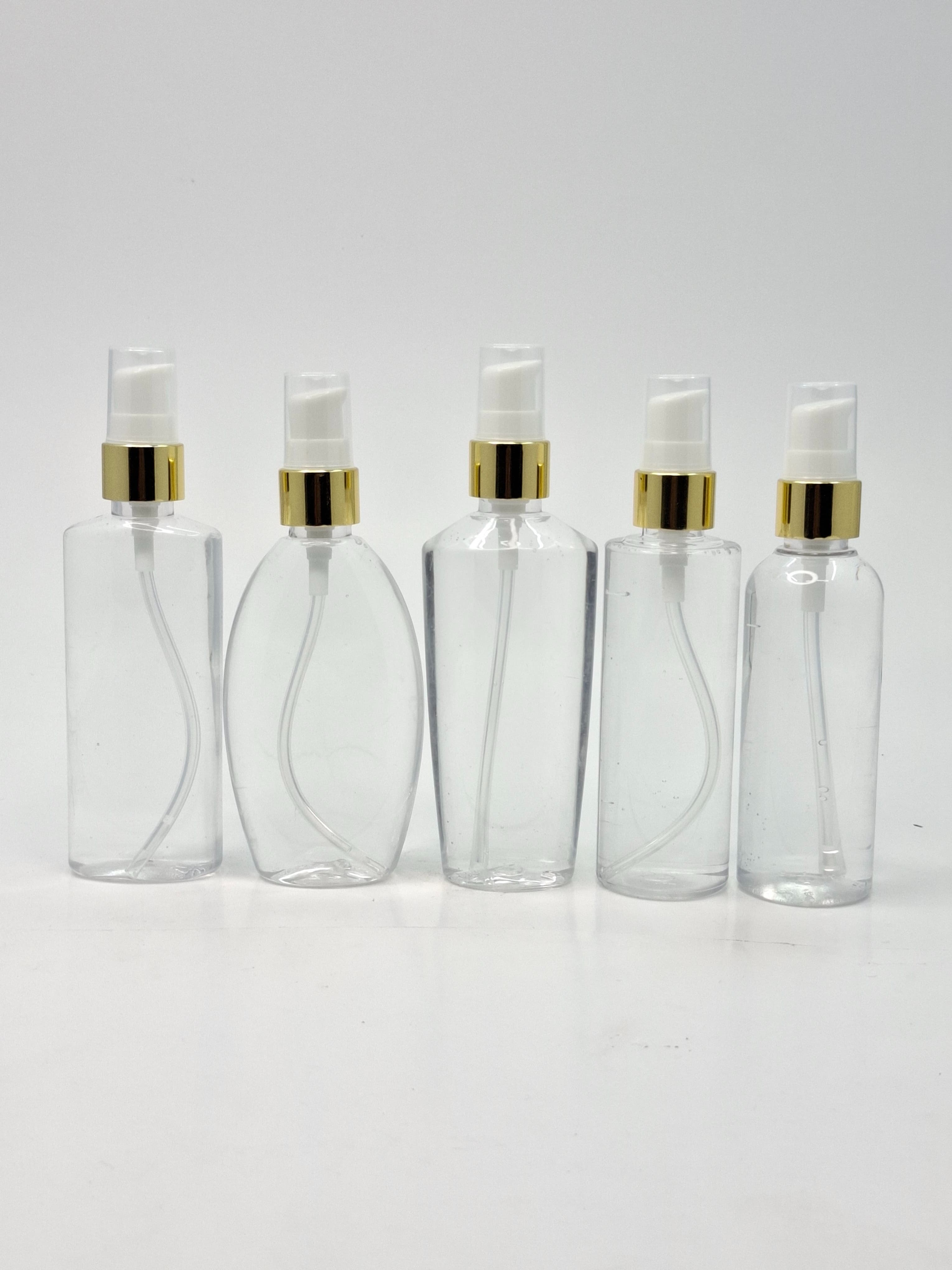 Main image of 100ml Clear Bottle - Cream Pump Gold