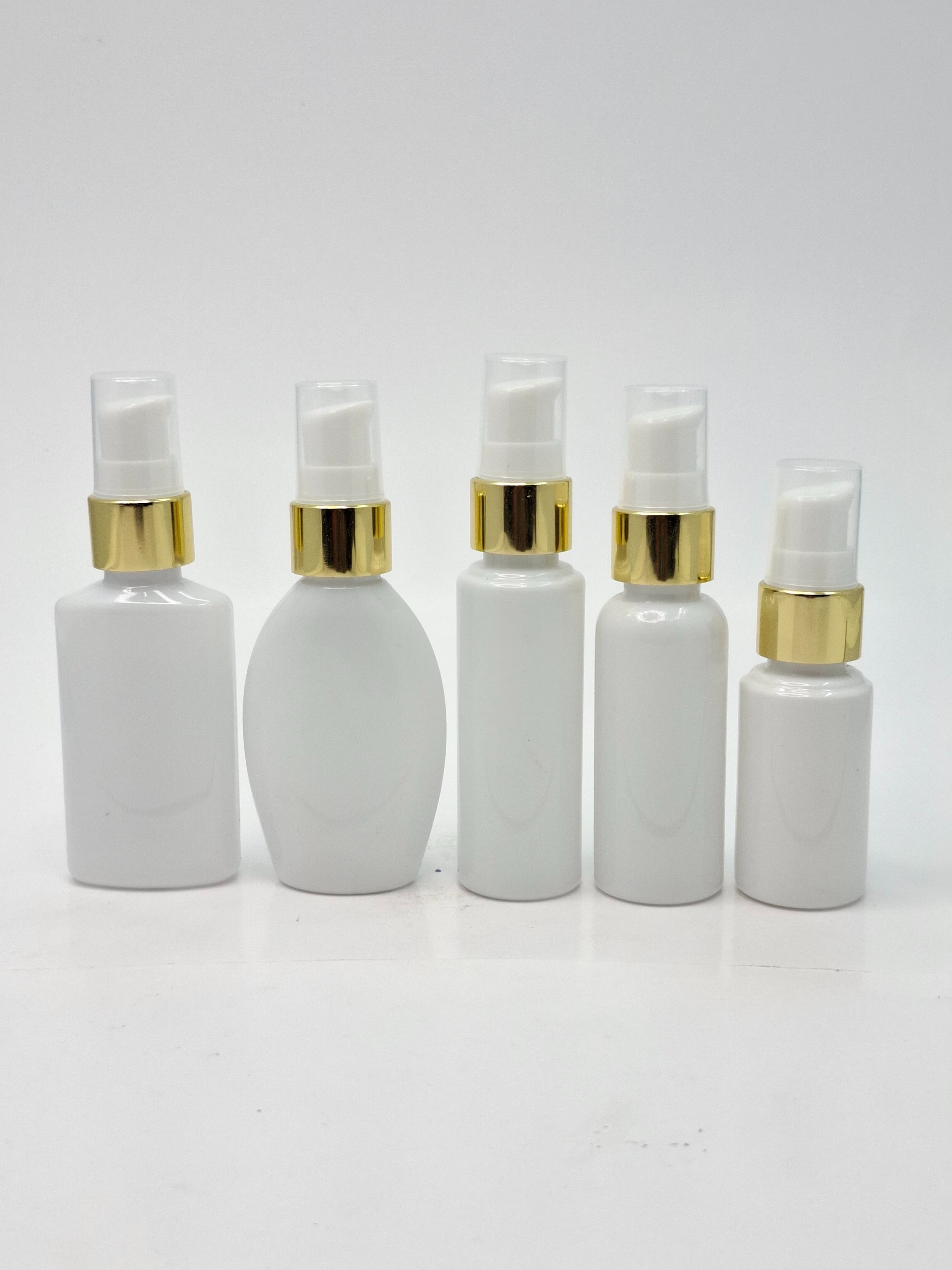 Main image of 30ml-50ml Milk White Bottle - Cream Pump Gold