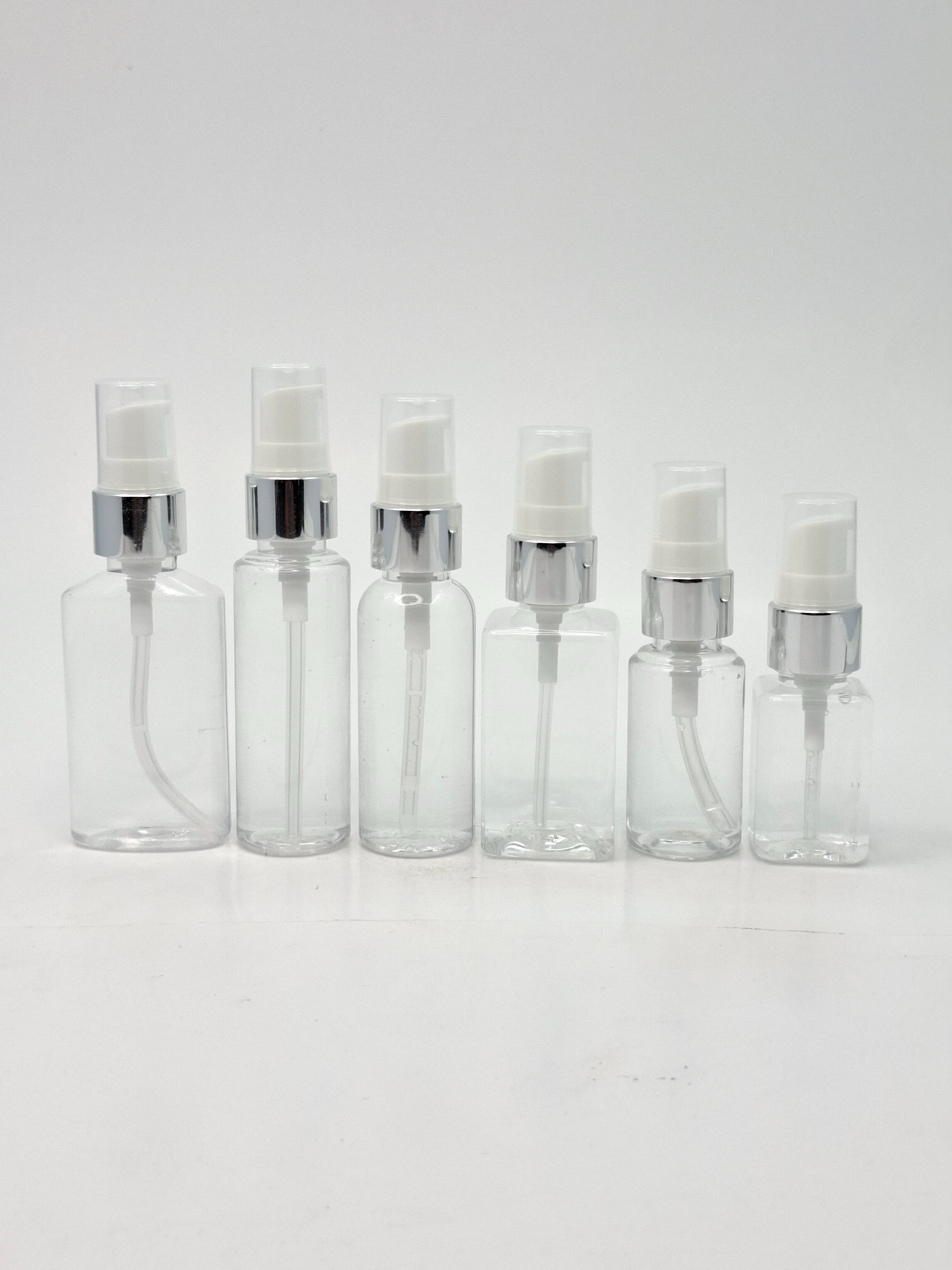 Main image of 30ml-50ml Clear Bottle - Cream Pump Silver