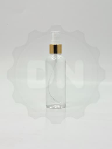 100ml Round Bottle Clear - Gold Spray 