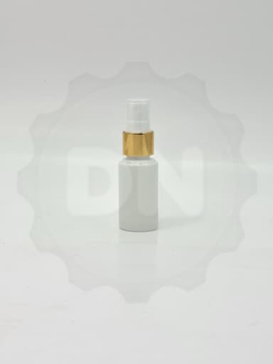 30ml Round Bottle White - Gold Spray  
