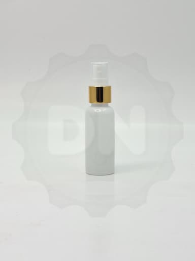 40ml Round Bottle White - Gold Spray 