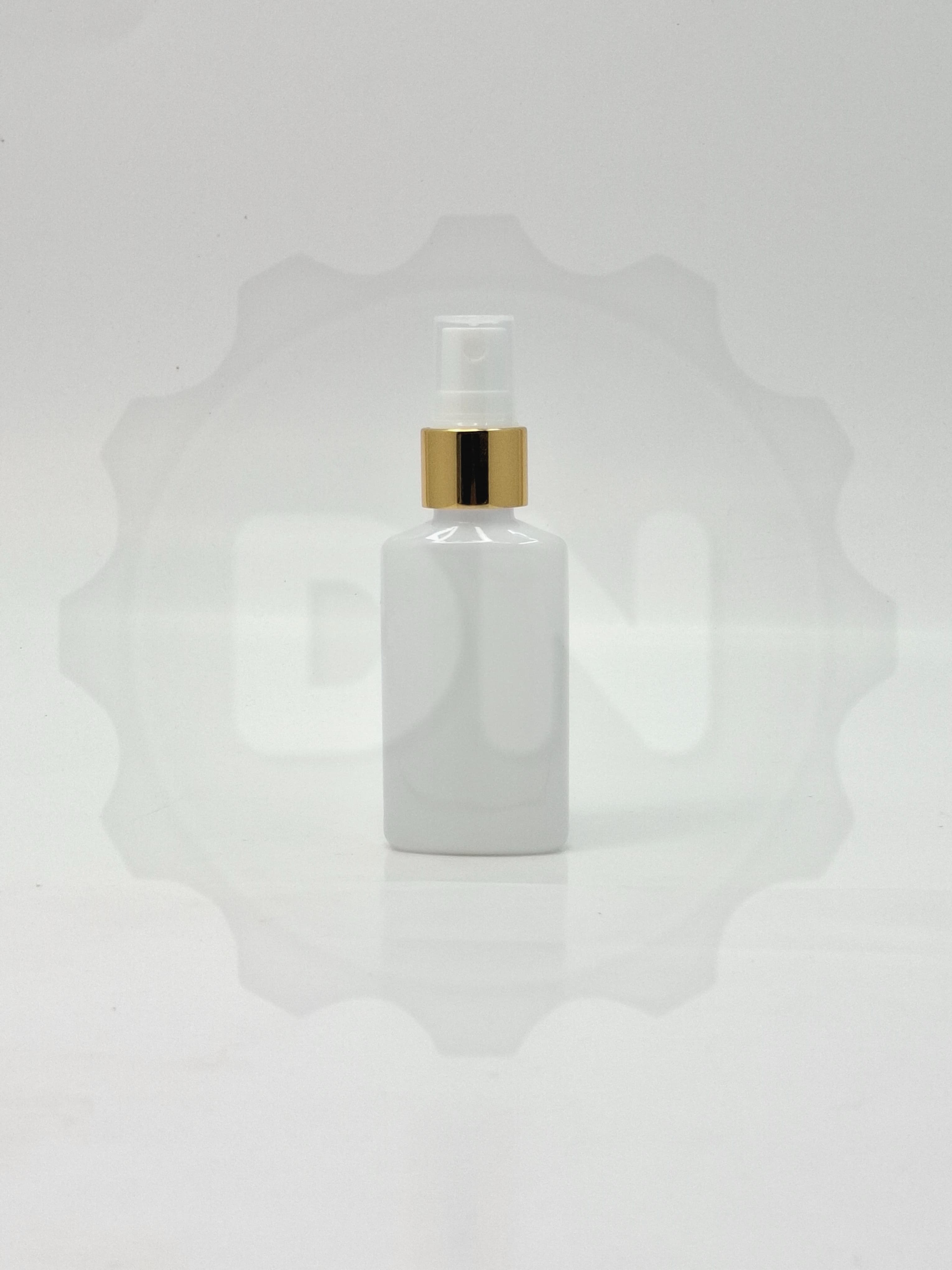 Main image of 50ml Oval Bottle White- Gold Spray 