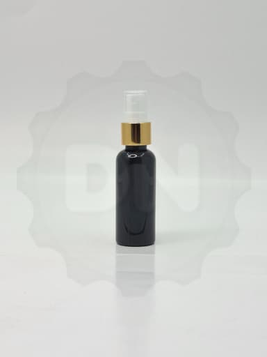 50ml Round Bottle Black - Gold Spray 