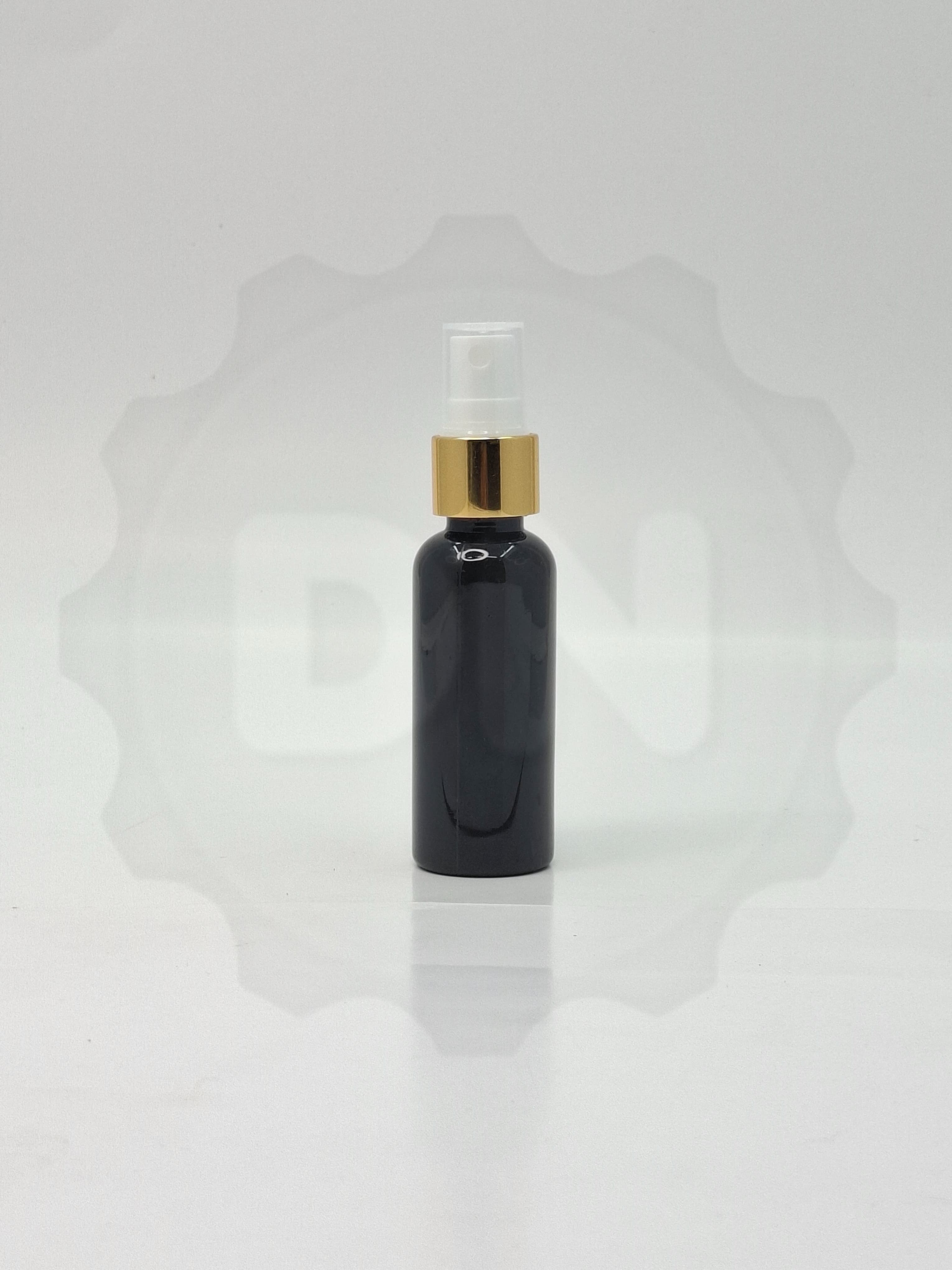 Main image of 50ml Round Bottle Black - Gold Spray 