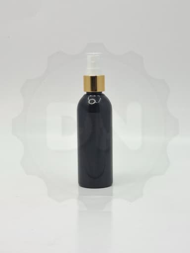 100ml Round Bottle Black - Gold Spray 