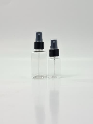 30ml-50ml Square Bottle - Black Spray