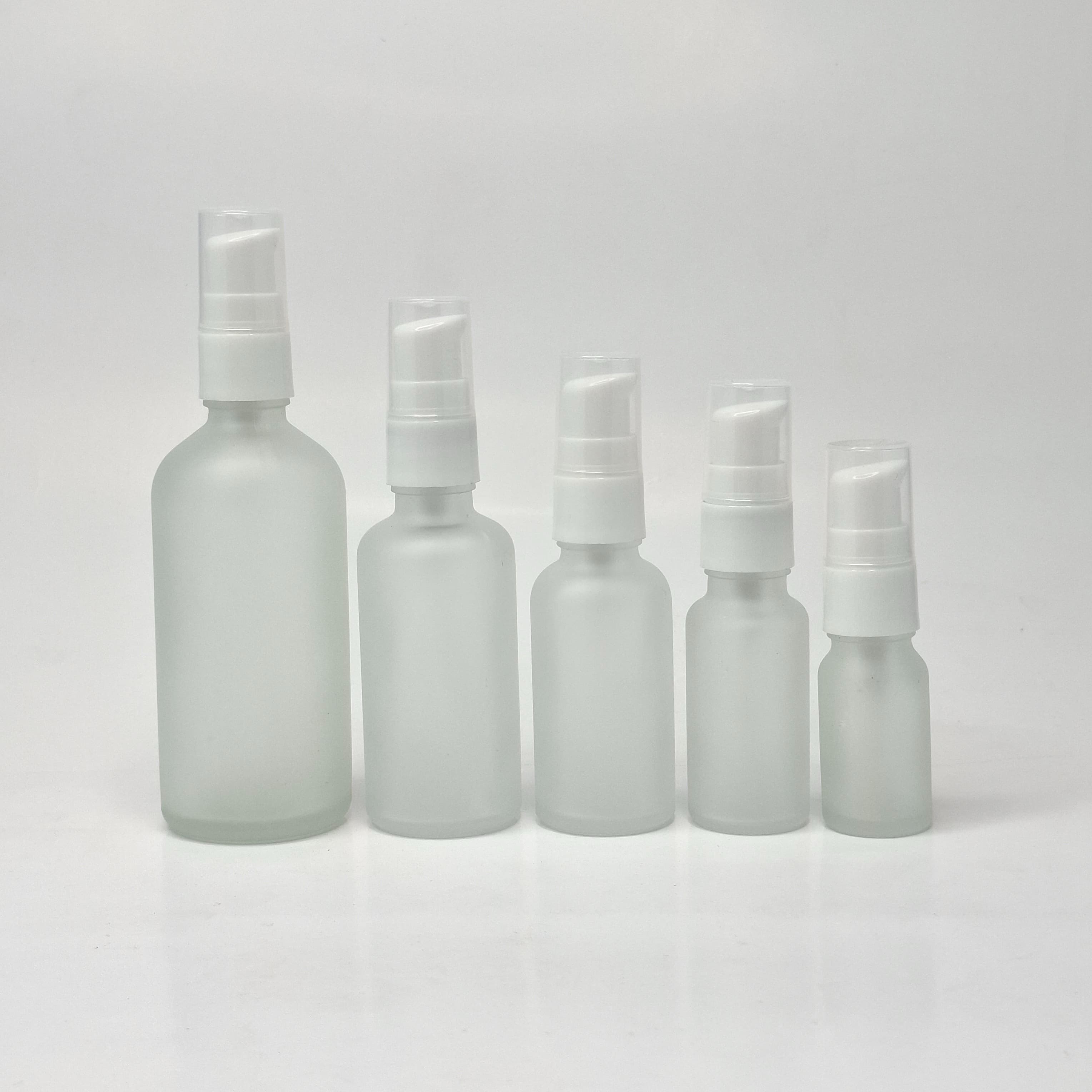 Thumbnail 2 of 50ml Frosted Glass Bottle - White Pump