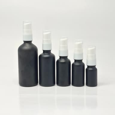 Black Glass Bottle - White Pump