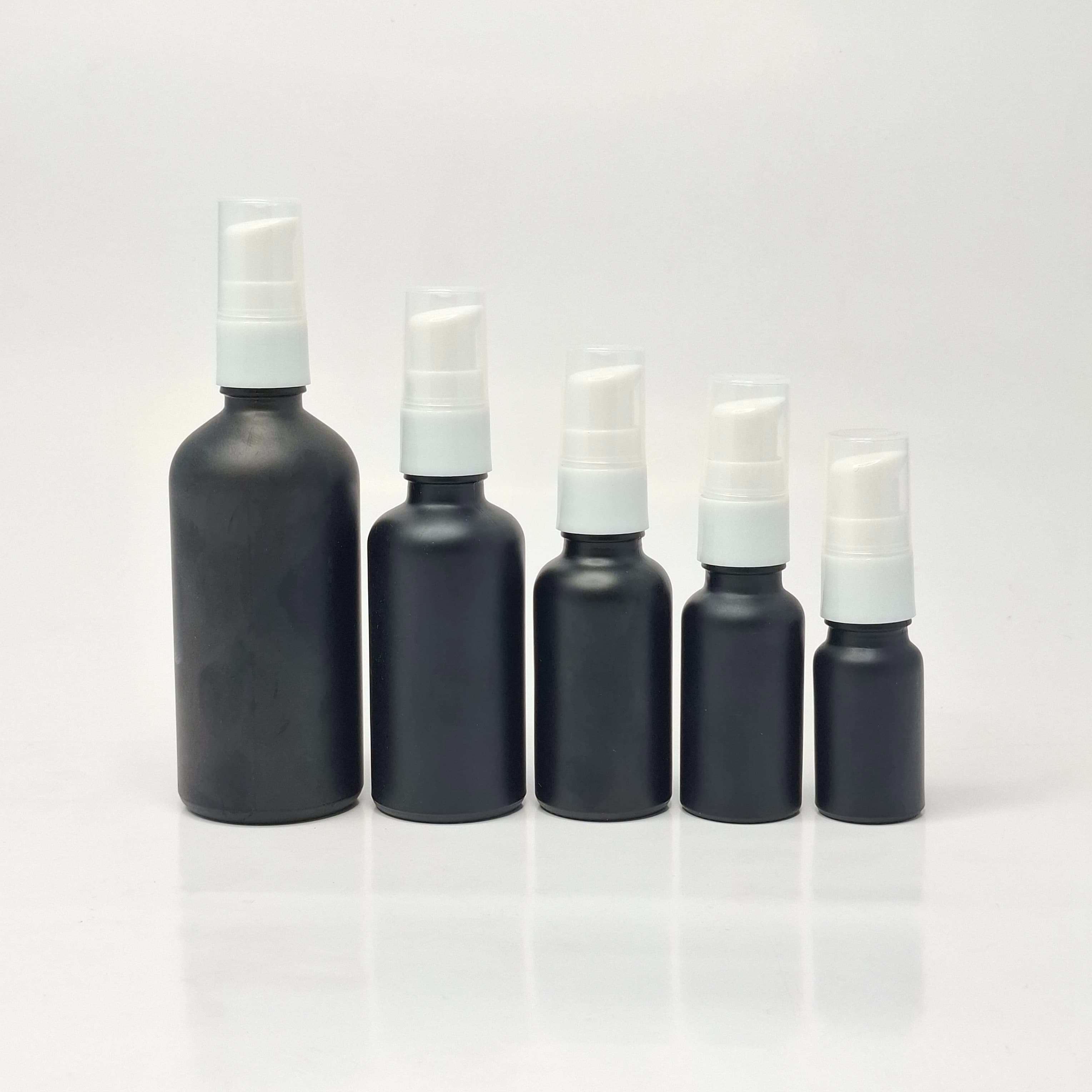 Main image of Black Glass Bottle - White Pump