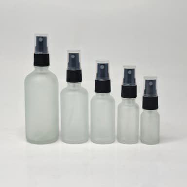Frosted Glass Bottle - Mist Sprayer Black