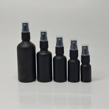 Black Glass Bottle - Black Spray