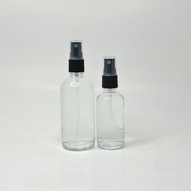 Clear Glass Bottle - Black Spray 
