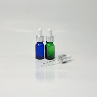10ml Coloured Glass Serum Bottle - Silver / White